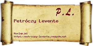 Petróczy Levente névjegykártya