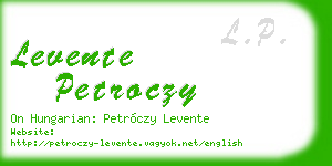 levente petroczy business card